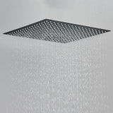 AeroLux MatteBlack Square Rain Shower – 360° Rotatable, Wall & Ceiling Mount