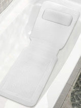 HydroComfort Non-Slip Bathtub Mat with Pillow – Full-Body Bath Cushion with Suction Cups & 4D Ventilation