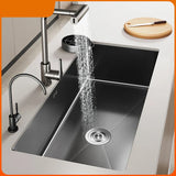 CascadeBlack Luxury Waterfall Undermount Kitchen Sink Set – Black Stainless Steel Single Bowl with Faucet & Soap Dispenser