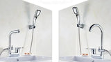 Multi-Function Brass Bathroom Sink Faucet with Single Handle Hot and Cold Mixer