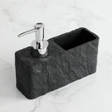 StoneTouch Luxe 2-in-1 Soap Dispenser with Sponge Holder – Modern Stone-Look Kitchen & Bathroom Sink Organizer