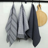 PureDry 3-Piece Cotton Kitchen Towel Set – 100% Natural Cotton, Ultra-Absorbent & Durable (18 x 24 in, Gray)