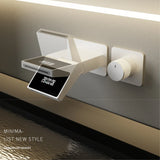 Wastafelkraan met LED Licht – Wandmontage | 2 Gaten | Warm & Koud Water | Messing