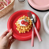 NordicChef Round Ceramic Plate – Thick Rim for Western Dishes