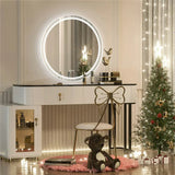 Luvodi Round Smart LED Bathroom Mirror – Touchscreen, Anti-Fog & Adjustable Lighting (24-Inch)