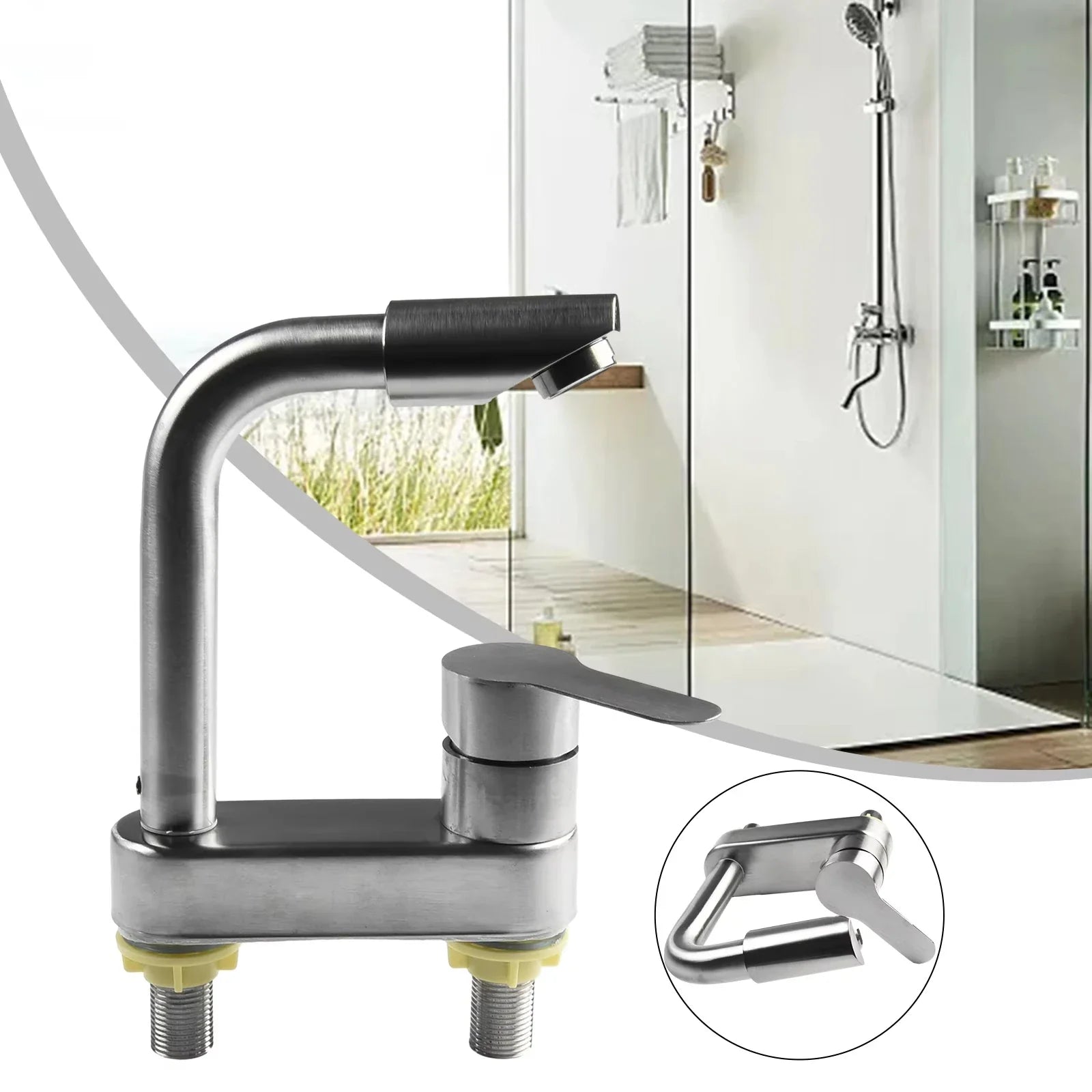 Stainless Steel Kitchen Sink Faucet with Single Handle Hot and Cold Water faucet