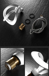 AquaLuxe Waterfall Faucet – Modern White Design with Warm & Cold Water Control