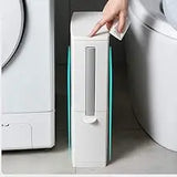SlimPure 3-in-1 Ultra-Slim Trash Can – 4.4” Narrow Bathroom Waste Bin with Lid