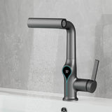 AquaGlow SmartFalls Digital Waterfall Bathroom Faucet – LED Temperature Display, Lift Spout & Adjustable Spray, Hot & Cold Mixer