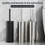 SteelGuard Pro Stainless Steel Toilet Brush & Holder Set – Rustproof Modern Bathroom Cleaning System with Hygienic Cup Design