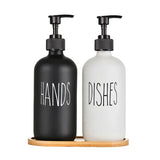 SoapElegance Noir 500 Refillable Soap Dispenser Set – Matte Black Pump Bottles for Kitchen & Bathroom