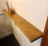 TimberEdge Solid Wood Floating Shelf – Rustic Live Edge Wall Board with Mounting Kit