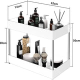 Under Sink Sliding Organizer Rack Premium – Pull Out Cabinet Basket with Hooks | Space Saving Storage | Kitchen & Bathroom Organizer