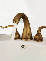 HeritageFlow Antique Brass 8-Inch Widespread Bathroom Faucet – Dual Handle 3-Hole Mixer Tap