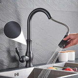 AurumFlex Luxe Pull-Down Gold Kitchen Faucet – Solid Brass Single-Handle Sink Mixer with 360° Swivel & Retractable Spray