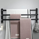 SlateBar Matte Black Aluminum Towel Bar – Wall-Mounted Modern Bathroom Towel Holder