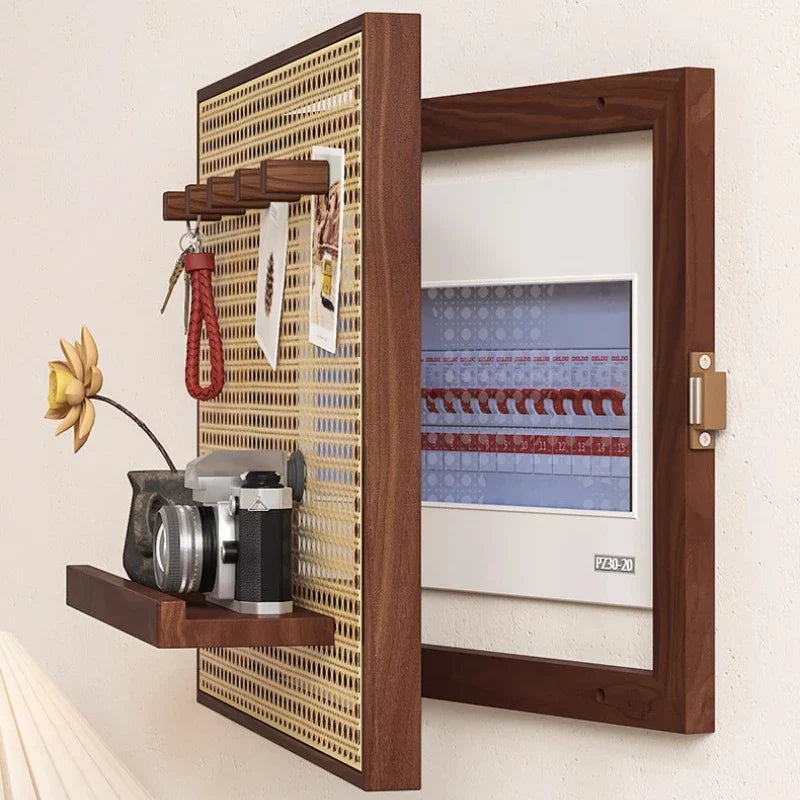 RattaNova Vintage Woven Circuit Breaker Cover – Rattan Wall Décor & Hidden Storage Box