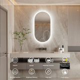 LumaOval Pro LED Bathroom Mirror – Frameless Anti-Fog Lighted Vanity Mirror with Dimmable Touch & Memory Control