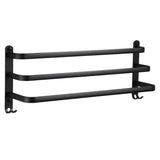 SlateBar Matte Black Aluminum Towel Bar – Wall-Mounted Modern Bathroom Towel Holder