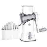 5 in 1 Rotary Cheese Grater Premium Stainless Steel – Vegetable Slicer & Julienne Cutter | Nut Chopper | Multi Blade Kitchen Tool