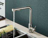 FlexiJet Black Pull-Out Kitchen Faucet – 360° Swivel, Dual Spray, Matte Black Stainless Steel