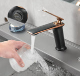 Luxury Black White Rose Gold Bathroom Faucet Premium – Single Handle Basin Mixer | Hot & Cold Water Control | Modern Brass Design