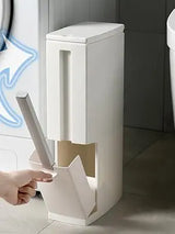SlimPure 3-in-1 Ultra-Slim Trash Can – 4.4” Narrow Bathroom Waste Bin with Lid