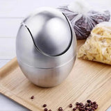 LuxBin Mini Stainless Steel Trash Can – 1.5L Compact Desk Bin with Swing Lid