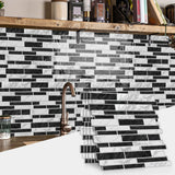LuxeMarmer Black & White Marble Wall Stickers – Self-Adhesive, Waterproof Tile Decals (1–12 Pieces)