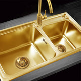 Aurelio Premium Gold Stainless Steel Sink Strainer – 4.5-inch Drain Stopper for Kitchen & Bathroom