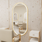 Luvodi Luxury Oval LED Bathroom Mirror – Gold Aluminum Frame with Anti-Fog Function (32×20 in)