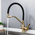 3-Way Kitchen Sink Faucet with Built-In Water Filter and 360° Swivel Spout