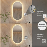 LumaOval Pro LED Bathroom Mirror – Frameless Anti-Fog Lighted Vanity Mirror with Dimmable Touch & Memory Control