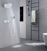 AquaRegal ThermoRain Spa System – 3-in-1 Thermostatic Rainfall Shower Set | Wall Mounted Solid Brass | Brushed Gold or Slate Gray