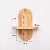 BohemiaCraft Handmade Rattan Wall Shelf – Boho Wooden Decor & Practical Organizer