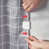 AquaFix GripSeal Shower Curtain Clips – Self-Adhesive Waterproof Curtain Holders (2-Pack / 6-Pack)