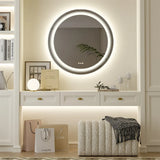 Luvodi Round Smart LED Bathroom Mirror – Touchscreen, Anti-Fog & Adjustable Lighting (24-Inch)