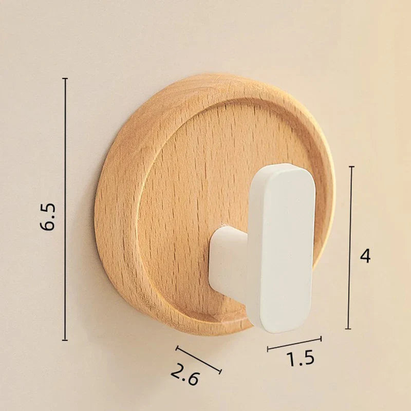 Nurlin Walnut Wood Wall Hook – Black Coat Hook for Keys, Jackets, Towels & Bathroom | No Drilling Required