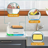 TriFlow 3-in-1 Kitchen Soap Dispenser Set – Hand Soap, Dish Soap & Sponge Holder