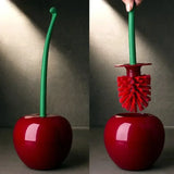 CherryClean Pop Designer Toilet Brush & Holder – Fun Cherry-Shaped Bathroom Cleaning Set with Compact Hygienic Storage