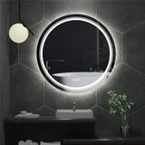 Luvodi Round Smart LED Bathroom Mirror – Touchscreen, Anti-Fog & Adjustable Lighting (24-Inch)