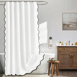 AquaScallop Luxury Shower Curtain – Waterproof Design with Elegant Scalloped Edge