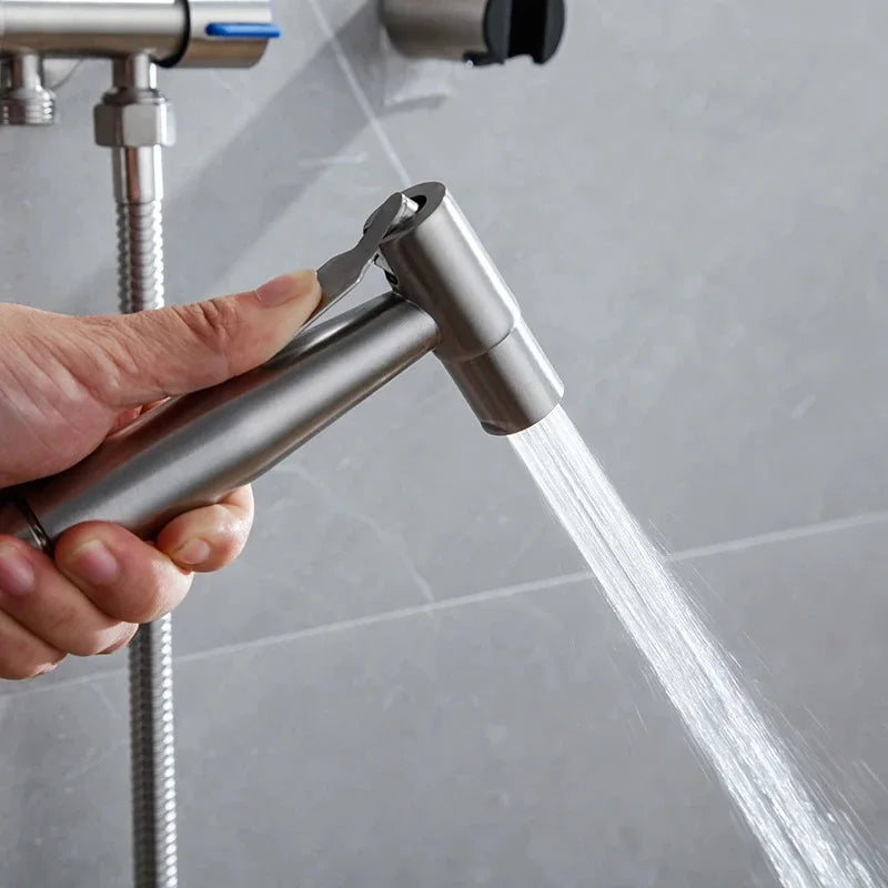 HygieniJet Stainless Steel Handheld Bidet Sprayer – Multi-Purpose Toilet & Cleaning Spray