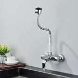 Wall-Mounted Kitchen Faucet with Flexible Spout, 360° Rotation and Dual Spray Function
