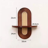 BohemiaCraft Handmade Rattan Wall Shelf – Boho Wooden Decor & Practical Organizer