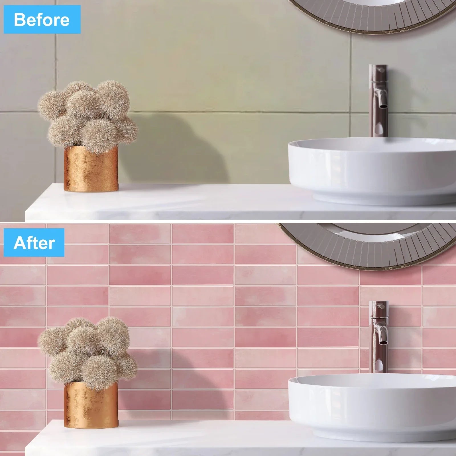 TileGlow 3D Peel-and-Stick Wall Tiles – Waterproof Self-Adhesive Backsplash Stickers for Kitchen, Bathroom & RV