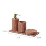 Rubèra Red Travertine Bathroom Set – Vintage Natural Stone Luxury Accessories