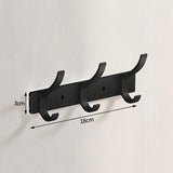 Luxe BlackHook Aluminium Wall Hooks – Clothes & Towel Rack for Bathroom and Kitchen
