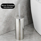 SteelGuard Pro Stainless Steel Toilet Brush & Holder Set – Rustproof Modern Bathroom Cleaning System with Hygienic Cup Design