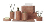 Rubèra Red Travertine Bathroom Set – Vintage Natural Stone Luxury Accessories